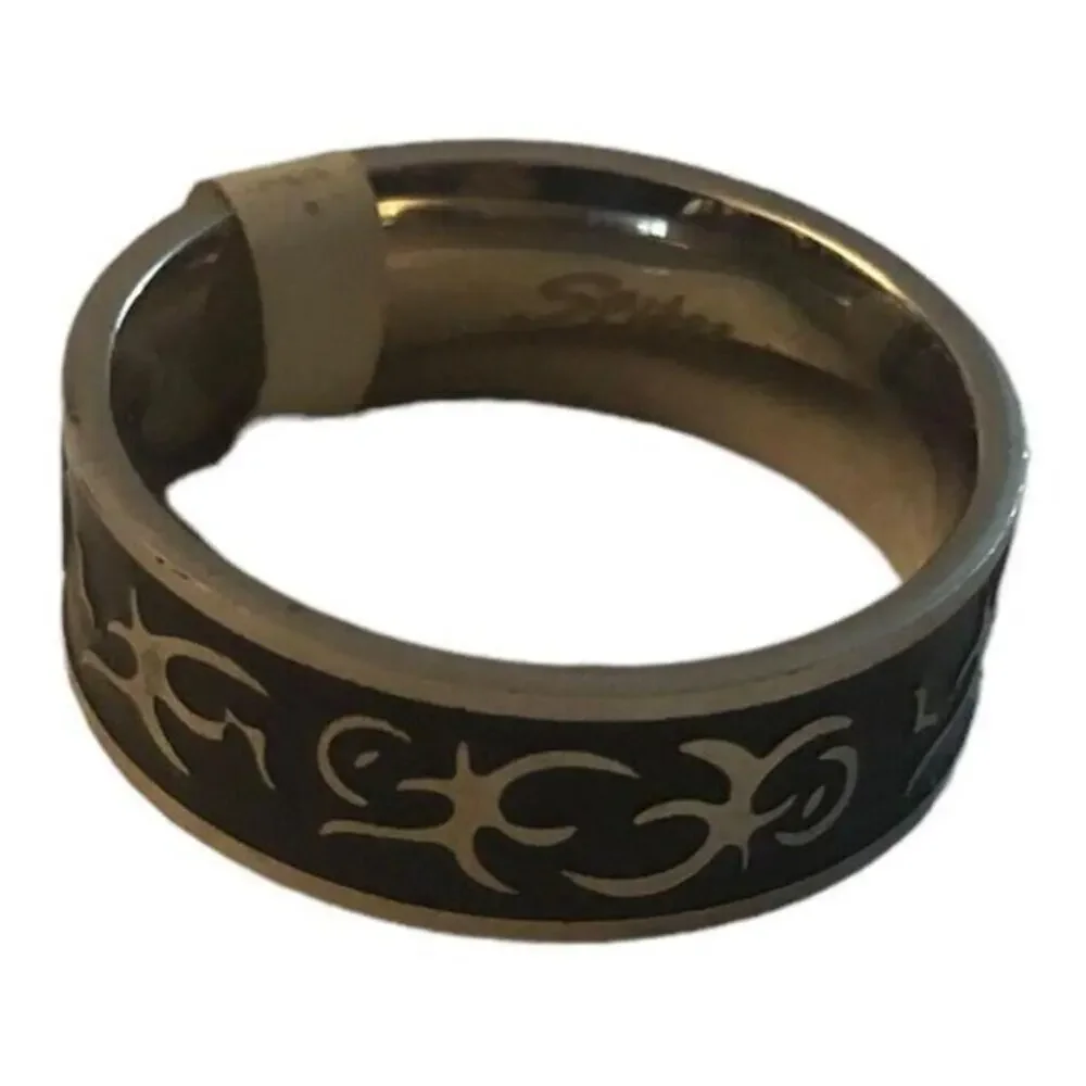 Men’s New 316L stainless steel black hypoallergenic ring size 14